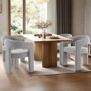 Grey Chenille Dining Chairs Set of 4, Modern Barrel Dining Room Chairs Upholstered Faux Fur Accent Chair with Arms and Round Back for Living Room Kitchen Armchair No Assembly Needed by CozyNest Decor