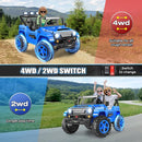 Hikole 24V Kids Ride on Car - 2 Seater, 4WD/2WD Switch, 4x200W Motor, Remote Control, 3 Speeds, LED Lights, Safety Belt, Off-Road Electric Vehicles for Boys Girls, Blue by TinyTreasures Baby Boutique