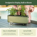 Vego garden Herb Indoor Plant Box, Self Watering Planters Pots for Indoor Plants with Trellis for Kitchen Window Sill or Countertop Plants Cage - Sage Green by GreenHaven Gardens