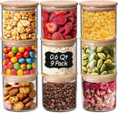 ComSaf 0.6 Qt Glass Food Storage Jars Set of 9, Clear Glass Storage Containers with Lids, Pantry Organization Jar, Spice, Blooming Tea, Oat, Coffee and Sugar Container, Small Canister Set for Kitchen by CozyNest Decor