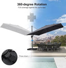 PURPLE LEAF 11.5' X 11.5' Telescopic Patio Umbrella Outdoor Cantilever Umbrella Square Up Down Lifting Offset Umbrella with 360-degree Rotation for Garden Deck Pool Patio Grey by GreenHaven Gardens
