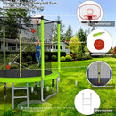 Upgraded 16FT 15FT 14FT 12FT 10FT 8FT Trampoline Outdoor with Basketball Hoop and Net, Capacity for 4-6 Kids and Adults by TinyTreasures Baby Boutique