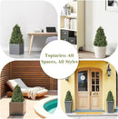 30" Artificial Boxwood Topiary Trees Outdoor Set of 2 - UV Resistant Faux Plants for Front Porch Outside Planter, Realistic Fake Cone-Shaped Bushes & Shrubs 2.5ft by GreenHaven Gardens