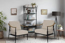 Modern Accent Chair for Living Room Bedroom Mid Century Arm Chair Upholstered Office Accent Chair Comfy Waiting Room Chair with Metal Frame, Beige by CozyNest Decor