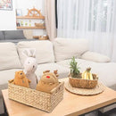 VATIMA Hyacinth Large Wicker Basket 15.5x10.8x6.2" - Rectangular, Wooden Handles, Shelf Organizer by CozyNest Decor