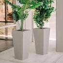 XBrand Modern 28-Inch Square Planter, Modern Tapered Planter Perfect for Indoor & Outdoor, Patio Décor, Set of 2 by CozyNest Decor