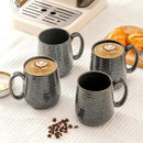 Hasense Ceramic Coffee Mugs - 15 OZ Large Coffee Cups Set of 4 with Handle for Hot Beverage, Porcelain Latte Mugs for Tea, Milk, Cocoa, Cappuccino and Mocha, Microwave and Dishwasher Safe, Grey by CozyNest Decor