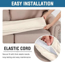 H.VERSAILTEX Super Stretch Individual Seat Cushion Covers Sofa Covers Couch Cushion Covers Slipcover Sets Thick Jacquard Textured Twill Fabric (1 Piece Loveseat Cushion Cover, Natural) by CozyNest Decor