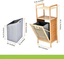 Prosumer’s Choice Bamboo Tilt-Out Laundry Hamper with 2-Tier Storage Shelves – Freestanding Clothes Hamper with Removable Liner, Space-Saving Design for Bathroom or Bedroom – 15.5”L x 11.8”W x 37.4”H by CozyNest Decor