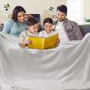 PHF 100% Cotton Waffle Blanket Oversized King 120"x120", Lightweight Breathable Extra Large 10'x10' Summer Blankets for Bed, Giant Big Luxury Aesthetic Woven Bedding for Home Decor, Light Grey by CozyNest Decor