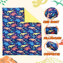 Cloele Crib Bedding Set for Boys,3 Piece Dinosaur Crib Bedding Set,Include Soft Baby Comforter,Breathable Fitted Sheet & Pillowcase,Navy Blue Nursery Baby Bedding for Boys by TinyTreasures Baby Boutique
