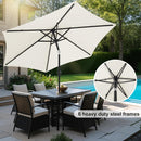 FLAME&SHADE 10ft Patio Umbrella - Outdoor Umbrella with 6 Sturdy Ribs, Push Button Tilt and Crank, UV Protection Table Market Umbrella for Pool, Porch，Garden, Deck, Backyard (Ivory) by GreenHaven Gardens