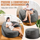4FT Bean Bag Chair: Bean Bag with Velvet Cover, Fluffy and Comfy Bean Bag Chairs for Adults and Kids, Bean Bag Sofa Filled with High-Density Sponge for Gaming (Grey) by CozyNest Decor