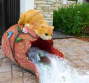 Teaeeno Orange Cat Decor Statue Gutter Downspout Extension Decorative,Animal Statue Outdoor Decor,3"×4" Rain Gutter Downspout Splash Block,Garden Splash Block Outdoor Sculpture,Rain Downspout Diverter by GreenHaven Gardens