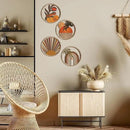 Qunclay 4 Pieces Boho Wall Art Wooden Bohemian Wall Decor Hanging Art Nursery Decor Farmhouse Geometric Hanging 10 Inch Aesthetic Wood Minimalist for Apartment Bedroom(Stylish)