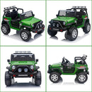 24V 4WD Ride on Truck Car w/800W Motors, Gift Flower, Remote Control, 2 Seaters, Light Bar, 3 Speeds, Pop Music, Power Four Wheels, 24 Volt Ride on Toy Car for Big Kids, Green by TinyTreasures Baby Boutique