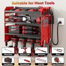 Power Tool Organizer Wall Mount with Charging Station,Tool Storage Rack with 8 Outlet Power Strip,Heavy Duty Metal Battery Utility Rack with 4 Cordless Drill Holder 6.56 Ft Cord for Garage by GreenHaven Gardens