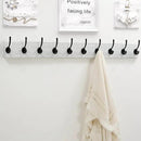 Dseap Wall Mounted Coat Rack: 38-1/4" Long, Patented, Heavy-Duty, 10-Double-Hooks Wooden Hanger Rail for Winter Coats, Hat, Jacket, Clothing - White & Black, Pack of 2 by CozyNest Decor
