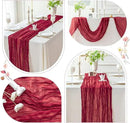 Sioloc Burgundy Red Cheesecloth Table Runner Fall Autumn Decor for Home 10ft Table Cloth for Wedding Birthday Party Bridal Shower Christmas Halloween Thanksgiving by CozyNest Decor