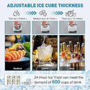 Commercial Ice Maker Machine, 175Lbs/24H with 45Lbs Storage, 55Pcs Clear Ice Cubes in 8-15Mins, Freestanding Stainless Steel Ice Machine for Home, Bar, Party, Office - Fast Ice Making & Easy to Clean by CozyNest Decor