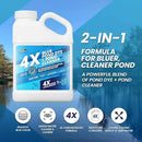1 Gallon 4X Blue Pond Dye + Pond Cleaner, Blue Dye for Ponds and Lakes, 2-in-1 Lake Colorant + Enzymes, Makes Murky Water Clean & Beautiful, Keeps The Water Cool, Clear, and Ideal for Fish & Wildlife by GreenHaven Gardens