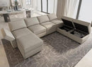 Belffin Modular Sectional Sofa U Shaped Sectional Couch with Reversible Chaises Velvet Modular Sofa with Storage Seat Grey by CozyNest Decor