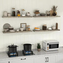 Fun Memories Floating Shelves for Wall Dec, 72"x8" Rustic Reclaimed Wood Shelves, Heavy-Duty Wall Mounted Shelves with Invisible Brackets for Living Room, Bedroom, Kitchen, Grey Finish by CozyNest Decor