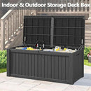 Outdoor Storage Box, 180 Gallon Deck Box, Waterproof and UV Resistant Large Resin Storage Bin, Organization and Storage for Patio Furniture, Outdoor Cushions, Garden Tools, Lockable by CozyNest Decor