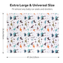 Rquite Muslin Car Seat Cover Baby, Carseat Covers Baby Boy Girl, Breathable Lightweight Infant Car Seat Cover, Baby Carrier Cover Car Seat Canopy Stroller Sun Shade for Summer & Hot Day, Universal Fit by TinyTreasures Baby Boutique