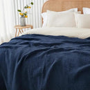 EMME Cotton Blanket Twin XL for Bed Soft Muslin Blankets 66"x90" Lightweight Breathable Layering Bedspread Coverlet All Season Gauze, Navy by CozyNest Decor
