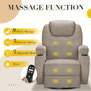 Recliner Chair, 360° Swivel Rocker Chair for Adults, Rocking Recliner Chair with Massage, Comfy Single Sofa with Side Pockets Cup Holders for Living Room, Bedroom, Nursery (Fabric, Khaki) by TinyTreasures Baby Boutique