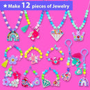 KRAFUN Jewelry Kit Unicorn & Princess Craft Set for Kids 5+ Years, 12 DIY Gem Bracelets & Charms, Unicorn & Princess Theme, Stickers, Instructions, Creative Kit by TinyTreasures Baby Boutique