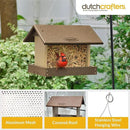 Poly Hanging Hopper Bird Feeder, Large Hanging Bird Feeder for Outside, Outdoors - Amish American Made (Tudor Brown & Weatherwood) by CozyNest Decor