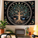 Lunerfex Tree of Life Tapastry Sun and Moon Tapastry Flower Boho Tree Mandala Wall Hanging for Bedroom and Living Room Decor Green Tree 44×60 Inches by CozyNest Decor