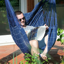 LA SIESTA® - XL King Domingo Hammock Swing Chair - Weather & Tear Resistant Hanging Hammock Chair - Indoor Outdoor Hammock Chair Swing - Hanging Chair for Patio Porch Bedroom - Max 355 Lbs, Marine by GreenHaven Gardens