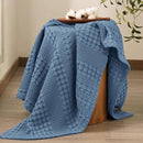 PHF 100% Cotton Waffle Weave Throw Blanket, Soft Lightweight Breathable Cozy Summer Throws for Couch Bed Sofa, Luxury Aesthetic Woven Blanket for Home Decor & Office, 50"x60", Captain's Blue by CozyNest Decor