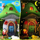Suzile 50 Pcs Solar Fairy House Garden Accessories Light up Flocked Fairy House Garden Kit Green Resin Miniature Mushroom Figures Micro Landscape Ornament(Mushroom House) by GreenHaven Gardens