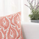 HWY 50 Coral Pink Decorative Throw Pillow Covers 18x18 Inch (1 Piece), Embroidered Cotton Farmhouse Cushion Cover Pillow Case for Sofa Couch Living Room Bed Bedroon, Floral Branches by CozyNest Decor