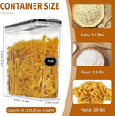 Cereal Containers Storage Set (4L / 135.2oz), 4PCS Airtight Food Storage Containers with Lids, Cereal Dispensers for Kitchen Pantry Organization and Storage with Pour Spout, 20 Labels, Marker by CozyNest Decor