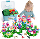 Birthday Toys Gifts for 2 3 4 5 6 Years Old Toddler Girls Boys, 156 PCS Insect Flower Garden Building Educational STEM Learning Pretend Play Gardening Set, Gifts for Preschool Kids Age 2+ by TinyTreasures Baby Boutique