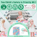 GOGOSO Ball Pits Balls for Toddlers Pack of 50 100 200 Plastics Shape Ball Non-Phthalate Non-BPA Non-Toxic 2.2-Inch Crush Proof Play Balls by TinyTreasures Baby Boutique