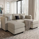 Belffin Modular Sectional Sofa with Double Chaise Velvet U Shaped Sofa Reversible Sectional Couch with Storage Grey by CozyNest Decor
