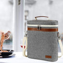 3 Bottle Insulated Wine Tote Carrier Bag, Portable Travel Padded Wine Cooler - Corkscrew Opener, Handle and Adjustable Shoulder Strap, Wine Lover Travel Picnic Party Wedding Wine Tote Grey by TinyTreasures Baby Boutique