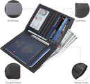 Polare RFID Blocking Napa Leather Passport Holder Travel Wallet For Men and Women (Black) by TinyTreasures Baby Boutique