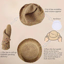 Floppy Big Beach Straw Hats for Women Foldable Summer Wide Brim Packable Sun Hat Womens Travel Straw Fedora Hat by GreenHaven Gardens