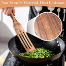5 Pcs Wooden Spurtle Set, Natural Teak Kitchen Utensil Set Heat Resistant Non-Stick Wooden Spoons Tools for Cooking, Stirring, Mixing, Serving, Spurtles Kitchen Tools As Seen On TV by CozyNest Decor