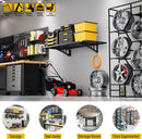 1.64x4ft Adjustable Rail Wall Garage Storage Shelf, for Tool Room, Storage Room, Store Supermarket Wall Storage Shelving Rack (1 Pack-Black) by GreenHaven Gardens