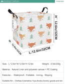 FANKANG Square Nursery Hamper Storage Bins Canvas Laundry Basket Foldable with Waterproof PE Coating Storage Baskets Gift Baskets for Children, Office, Bedroom, Clothes（Square-Fox） by TinyTreasures Baby Boutique