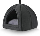 Amazon Basics Cat Cave Bed, 2-in-1 Foldable House for Indoor Cats, with Washable Cushion and Non-Slip Base, 15 x 15 Inches, Small by CozyNest Decor