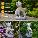 Solar Cat Garden Statue Outdoor Decor - Mother & Kitten Figurines with Flower LED Light, Outside Yard Art Patio Balcony Lawn Ornament, Unique Gifts for Cat Lover by CozyNest Decor